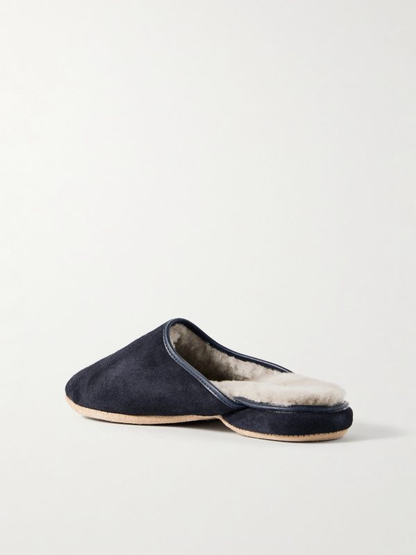 Shearling-Lined Suede Slippers - BK Shearling-Lined Suede Slippers - BK