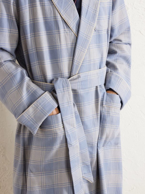 Kelburn 52 Belted Checked Cotton Robe - CU