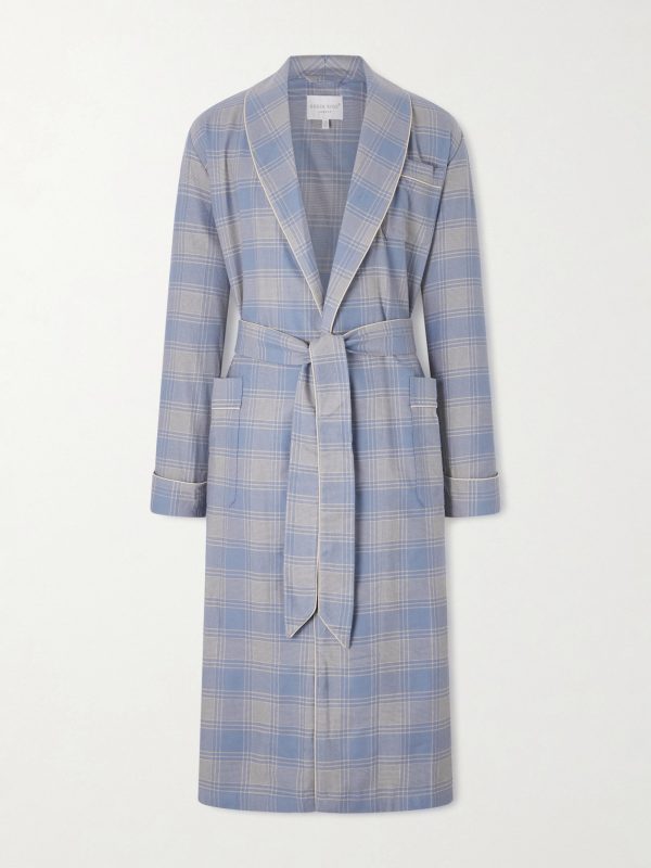 Kelburn 52 Belted Checked Cotton Robe
