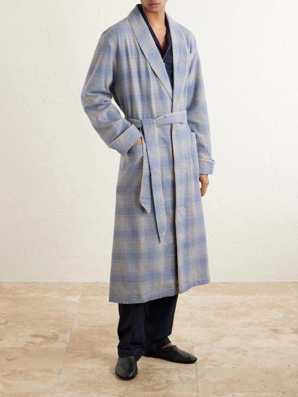 Kelburn 52 Belted Checked Cotton Robe - OU