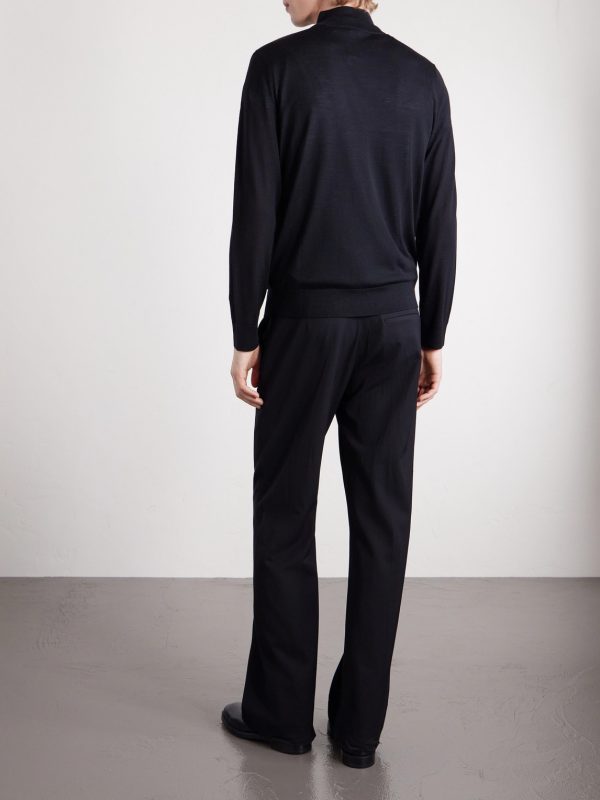Merino Wool Half-Zip Sweater - BK Merino Wool Half-Zip Sweater - BK