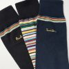 Pack of Three Striped Cotton-Blend Socks - CU