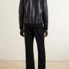 Leather Bomber Jacket - BK Leather Bomber Jacket - BK