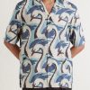 Camp-Collar Printed Satin Shirt - FR Camp-Collar Printed Satin Shirt - FR