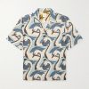 Camp-Collar Printed Satin Shirt Camp-Collar Printed Satin Shirt