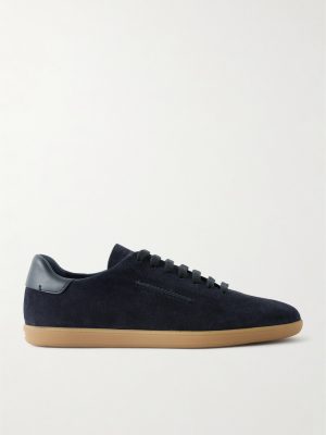 232 Leather-Trimmed Suede Sneakers