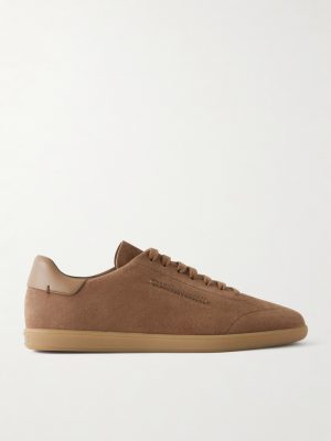 232 Leather-Trimmed Suede Sneakers