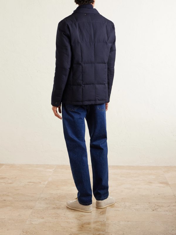 Quilted Wool-Twill Down Blazer - BK Quilted Wool-Twill Down Blazer - BK