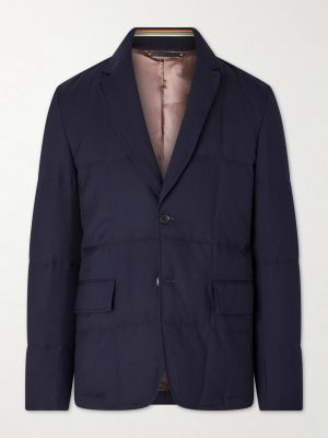 Quilted Wool-Twill Down Blazer Quilted Wool-Twill Down Blazer