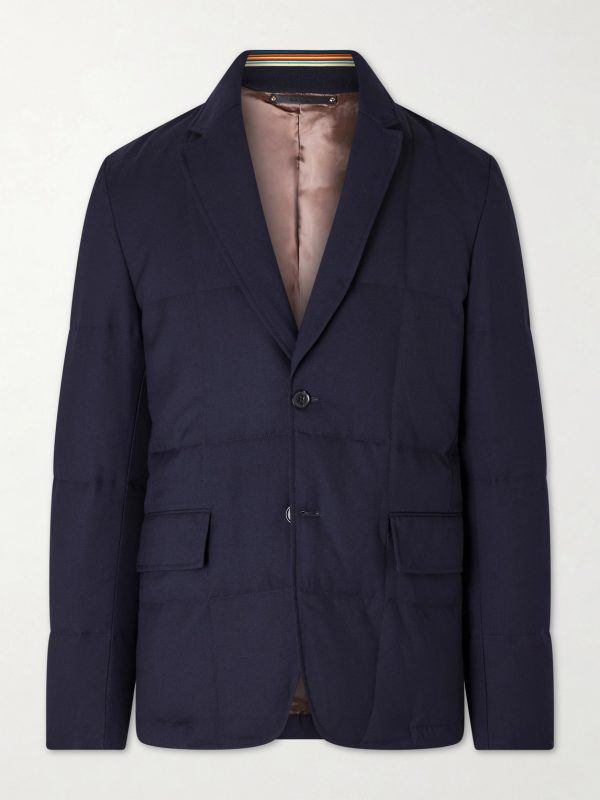 Quilted Wool-Twill Down Blazer Quilted Wool-Twill Down Blazer