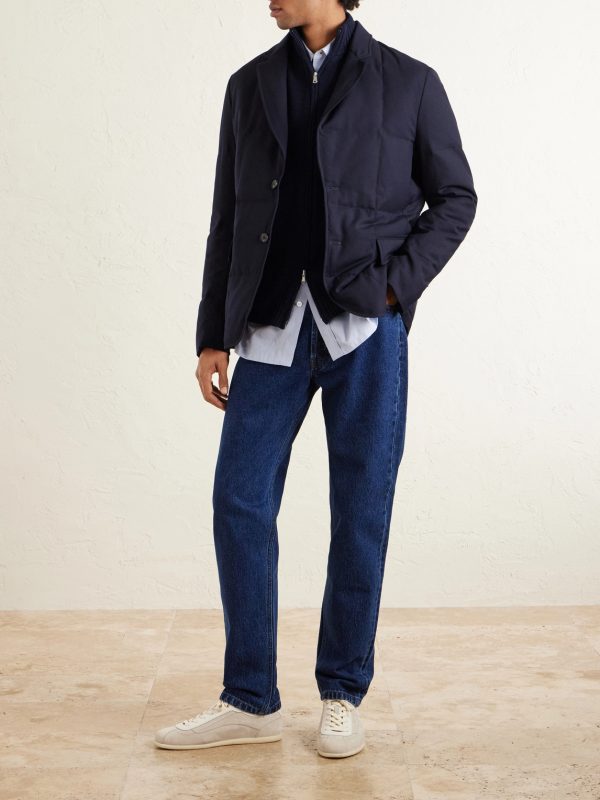 Quilted Wool-Twill Down Blazer - OU Quilted Wool-Twill Down Blazer - OU