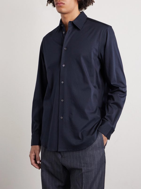 Slim-Fit Cotton-Jersey Shirt - FR Slim-Fit Cotton-Jersey Shirt - FR