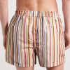 Straight-Leg Mid-Length Striped Recycled Swim Shorts - BK Straight-Leg Mid-Length Striped Recycled Swim Shorts - BK