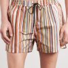 Straight-Leg Mid-Length Striped Recycled Swim Shorts - FR Straight-Leg Mid-Length Striped Recycled Swim Shorts - FR