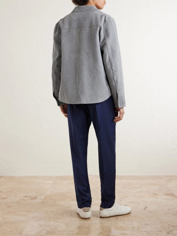 Tapered Pleated Checked Wool Trousers - BK Tapered Pleated Checked Wool Trousers - BK