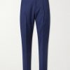 Tapered Pleated Checked Wool Trousers Tapered Pleated Checked Wool Trousers