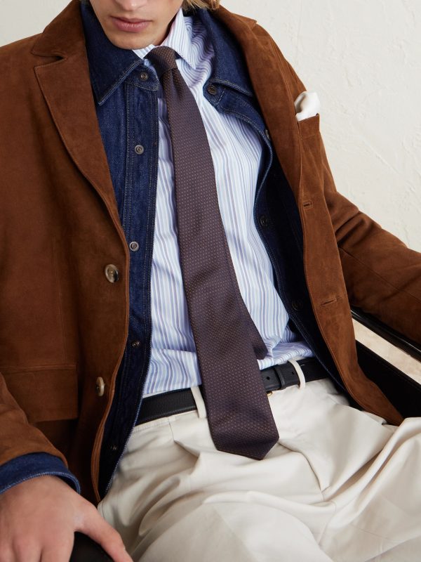 Slim-Fit Striped Cotton-Poplin Shirt - E1 Slim-Fit Striped Cotton-Poplin Shirt - E1