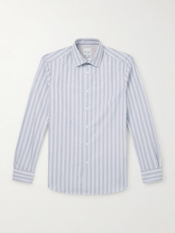 Slim-Fit Striped Cotton-Poplin Shirt Slim-Fit Striped Cotton-Poplin Shirt