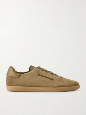 232 Leather-Trimmed Suede Sneakers
