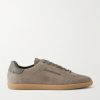 232 Leather-Trimmed Suede Sneakers