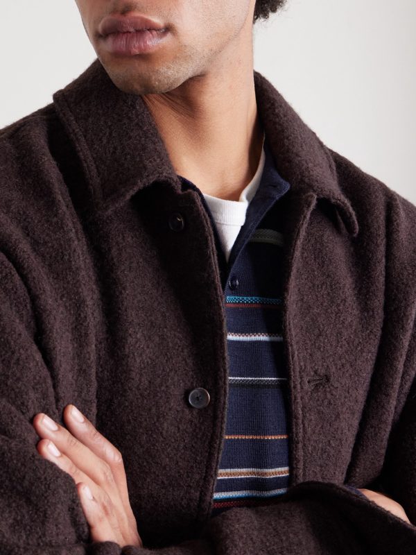 Striped Merino Wool Polo Sweater - CU Striped Merino Wool Polo Sweater - CU