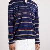 Striped Merino Wool Polo Sweater - FR Striped Merino Wool Polo Sweater - FR