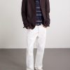 Striped Merino Wool Polo Sweater - OU Striped Merino Wool Polo Sweater - OU