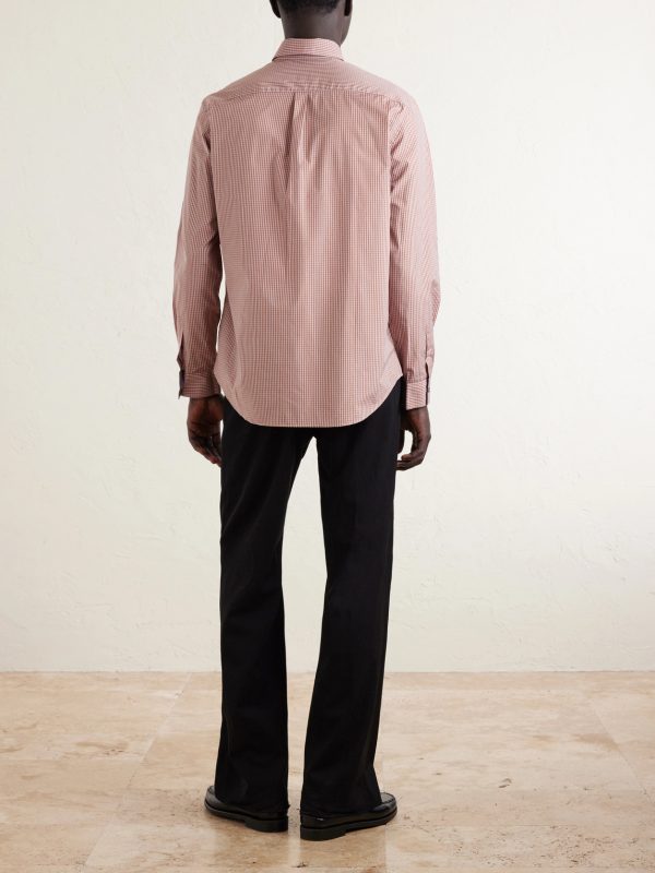 Button-Down Collar Checked Cotton-Poplin Shirt - BK Button-Down Collar Checked Cotton-Poplin Shirt - BK