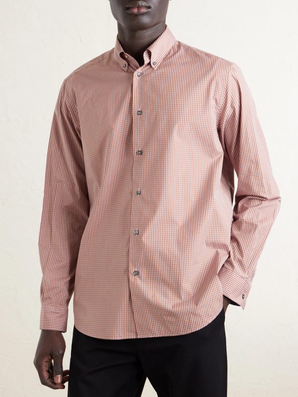 Button-Down Collar Checked Cotton-Poplin Shirt - FR Button-Down Collar Checked Cotton-Poplin Shirt - FR