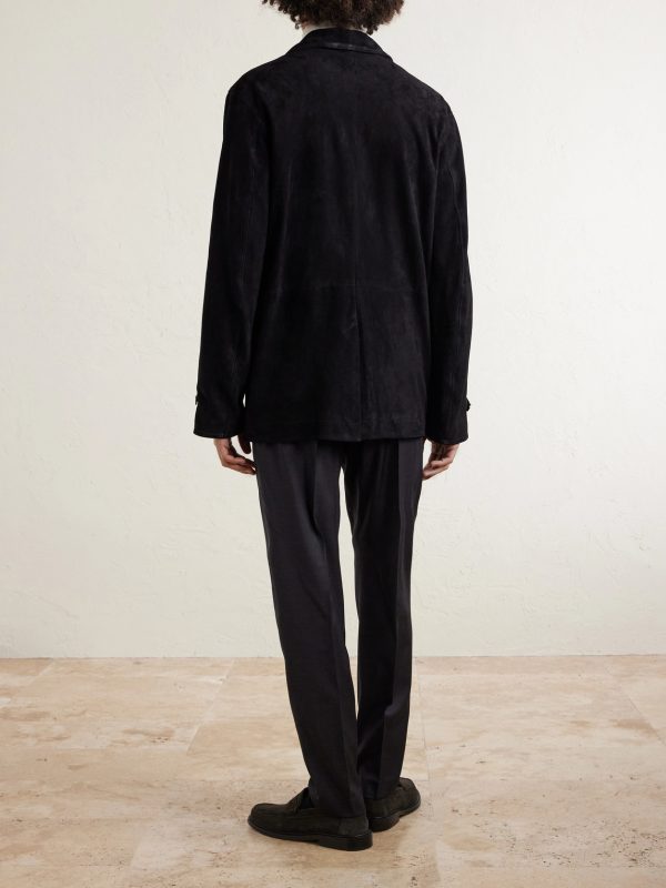 Tapered Pleated Checked Wool Trousers - BK Tapered Pleated Checked Wool Trousers - BK