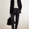Tapered Pleated Checked Wool Trousers - OU Tapered Pleated Checked Wool Trousers - OU