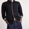 Stripe-Trimmed Merino Wool Polo Shirt - CU