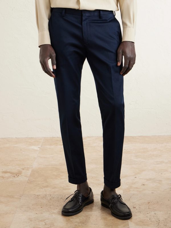 Straight-Leg Cotton-Blend Twill Trousers - FR Straight-Leg Cotton-Blend Twill Trousers - FR