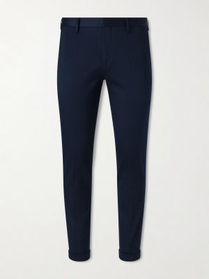 Straight-Leg Cotton-Blend Twill Trousers Straight-Leg Cotton-Blend Twill Trousers