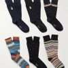 Pack of Six Embroidered Striped Cotton-Blend Socks Pack of Six Embroidered Striped Cotton-Blend Socks