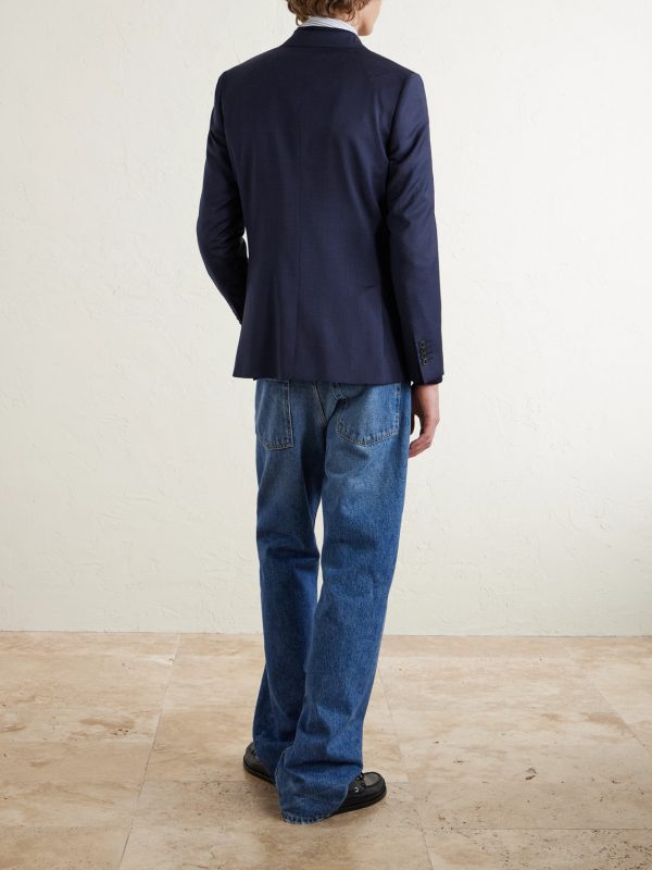 Slim-Fit Checked Wool Suit Jacket - BK Slim-Fit Checked Wool Suit Jacket - BK