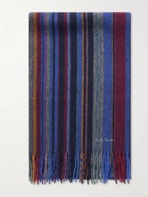 Fringed Striped Wool Scarf Fringed Striped Wool Scarf