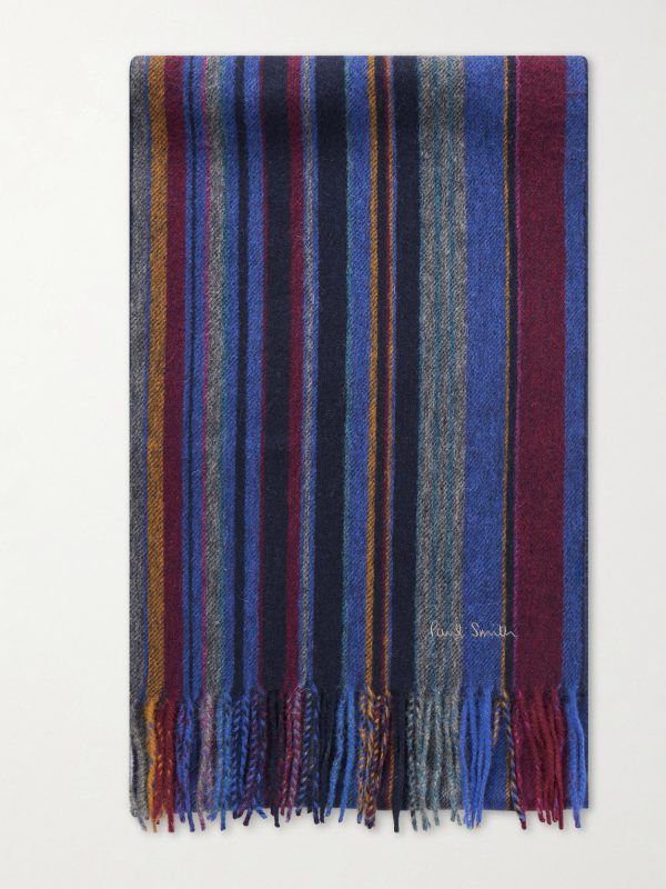 Fringed Striped Wool Scarf Fringed Striped Wool Scarf
