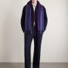 Fringed Striped Wool Scarf - OU Fringed Striped Wool Scarf - OU