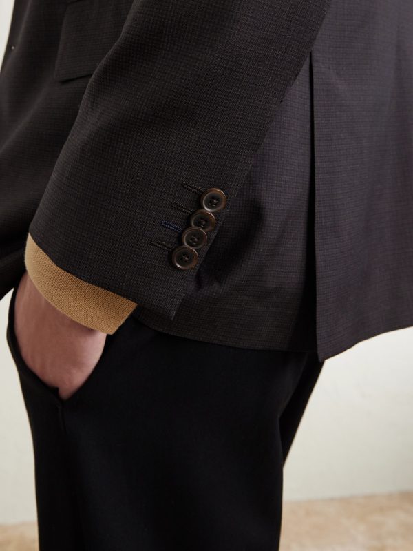 Brierley Slim-Fit Houndstooth Wool Suit Jacket - E2 Brierley Slim-Fit Houndstooth Wool Suit Jacket - E2