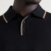 Stripe-Trimmed Merino Wool Polo Shirt - CU Stripe-Trimmed Merino Wool Polo Shirt - CU