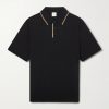 Stripe-Trimmed Merino Wool Polo Shirt Stripe-Trimmed Merino Wool Polo Shirt