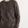 Argyle Wool and Cotton-Blend Sweater - CU Argyle Wool and Cotton-Blend Sweater - CU