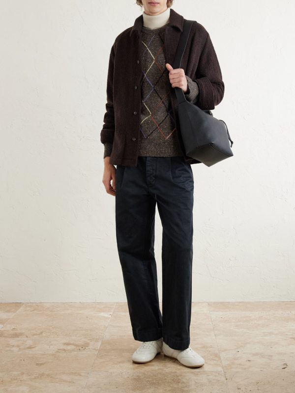 Argyle Wool and Cotton-Blend Sweater - OU Argyle Wool and Cotton-Blend Sweater - OU