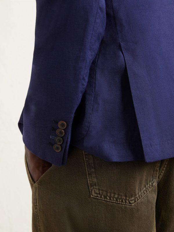 Double-Breasted Wool and Linen-Blend Blazer - E3