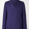 Double-Breasted Wool and Linen-Blend Blazer