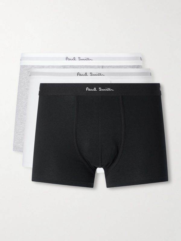 Three-Pack Stretch Organic Cotton-Jersey Boxer Briefs - CU Three-Pack Stretch Organic Cotton-Jersey Boxer Briefs - CU