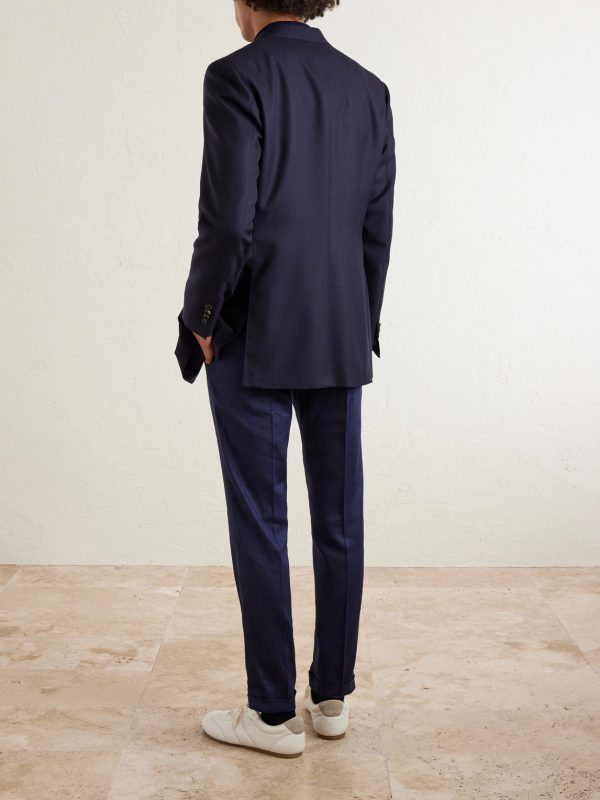 Slim-Fit Straight-Leg Stretch Linen and Wool-Blend Trousers - BK Slim-Fit Straight-Leg Stretch Linen and Wool-Blend Trousers - BK