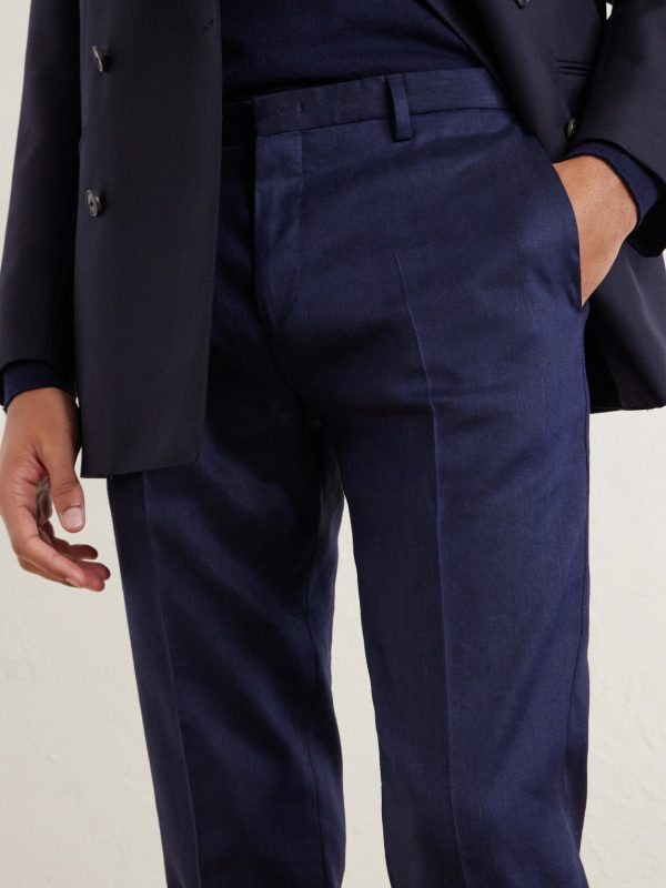 Slim-Fit Straight-Leg Stretch Linen and Wool-Blend Trousers - CU Slim-Fit Straight-Leg Stretch Linen and Wool-Blend Trousers - CU