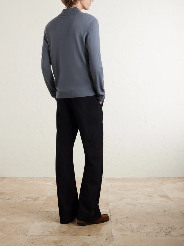 Merino Wool Zip-Up Cardigan - BK
